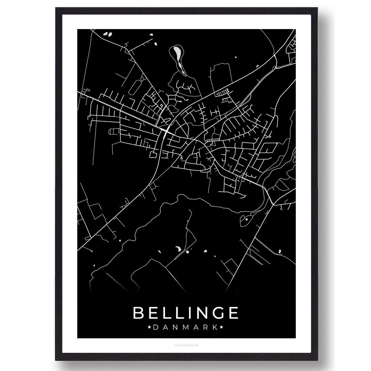 Bellinge by plakat - sort (Størrelse: L - 50x70cm (B2))