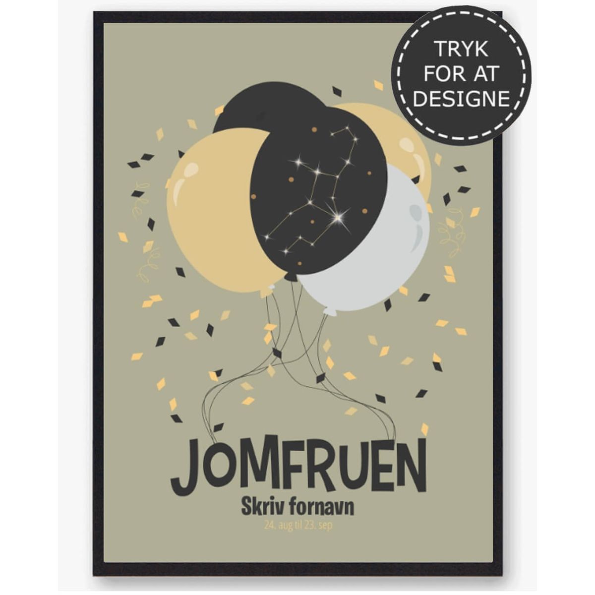 Stjernetegn jomfruen - personlig plakat (Størrelse: L - 50x70cm (B2))