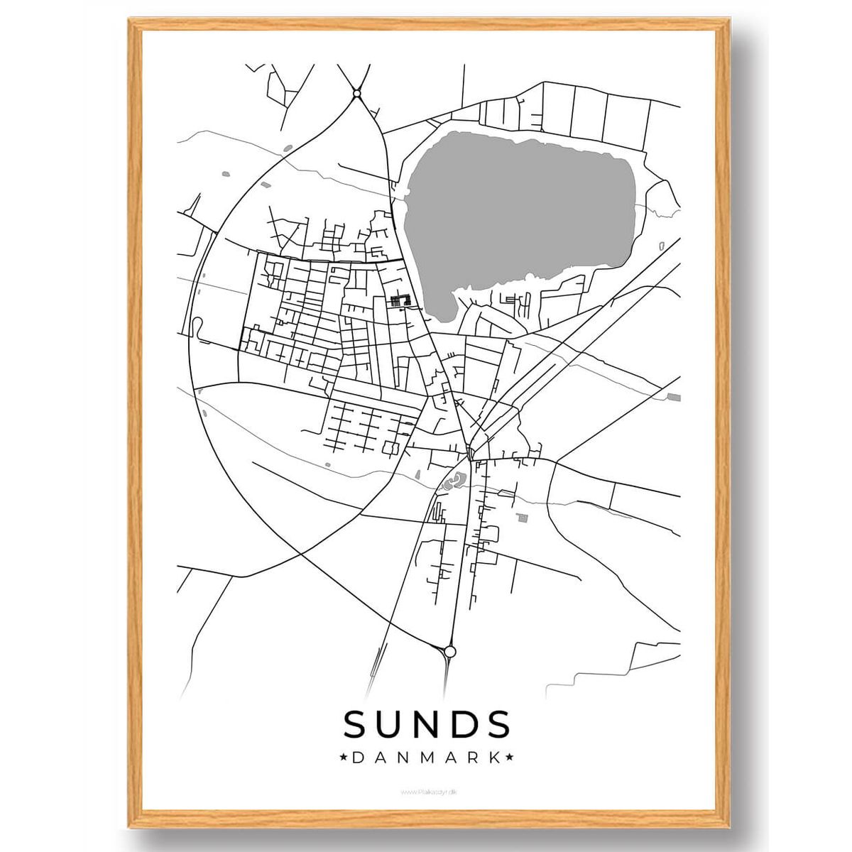 Sunds by plakat - hvid (Størrelse: L - 50x70cm (B2))