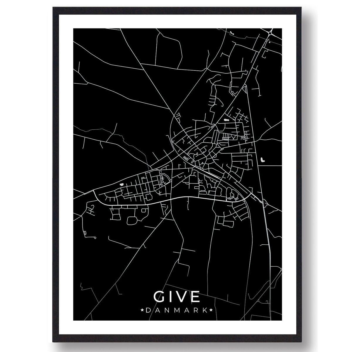 Give by plakat - sort (Størrelse: L - 50x70cm (B2))