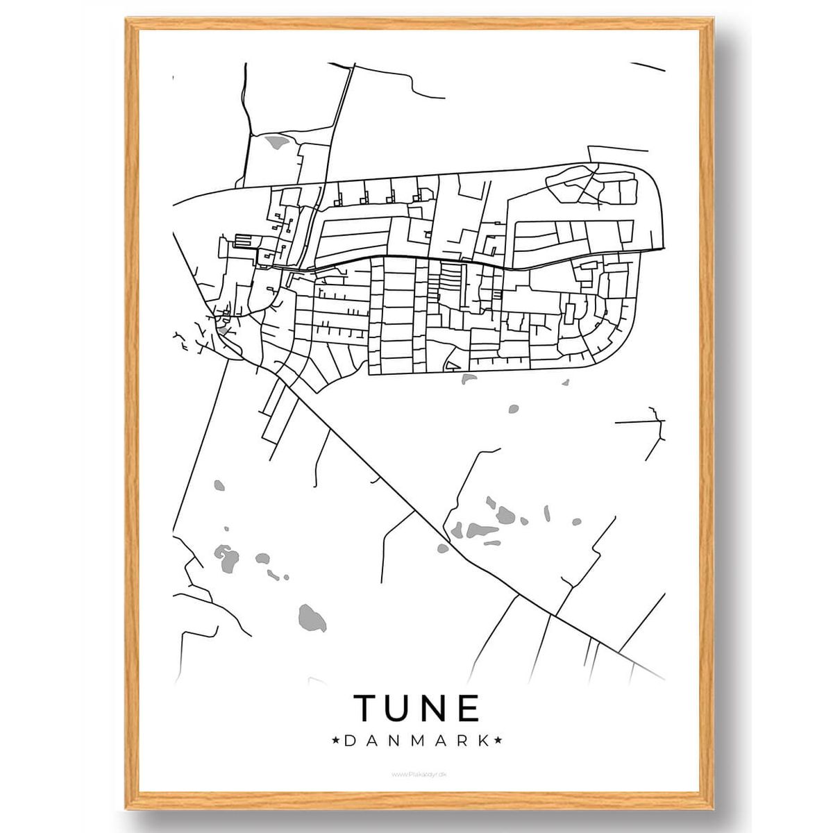 Tune by plakat - hvid (Størrelse: L - 50x70cm (B2))