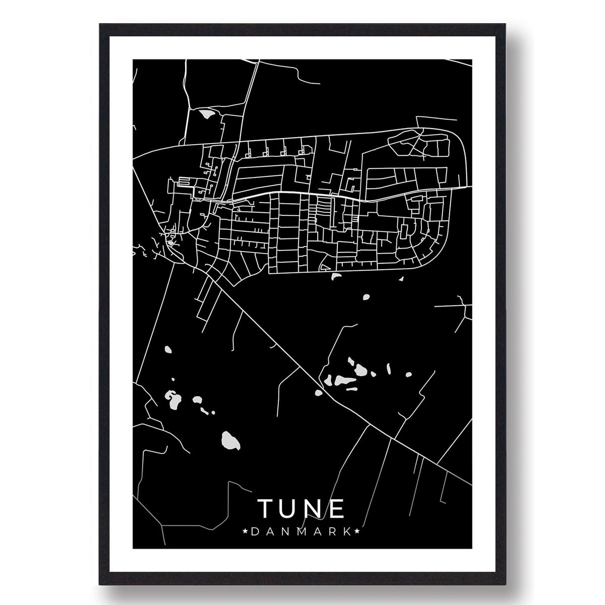 Tune by plakat - sort (Størrelse: L - 50x70cm (B2))