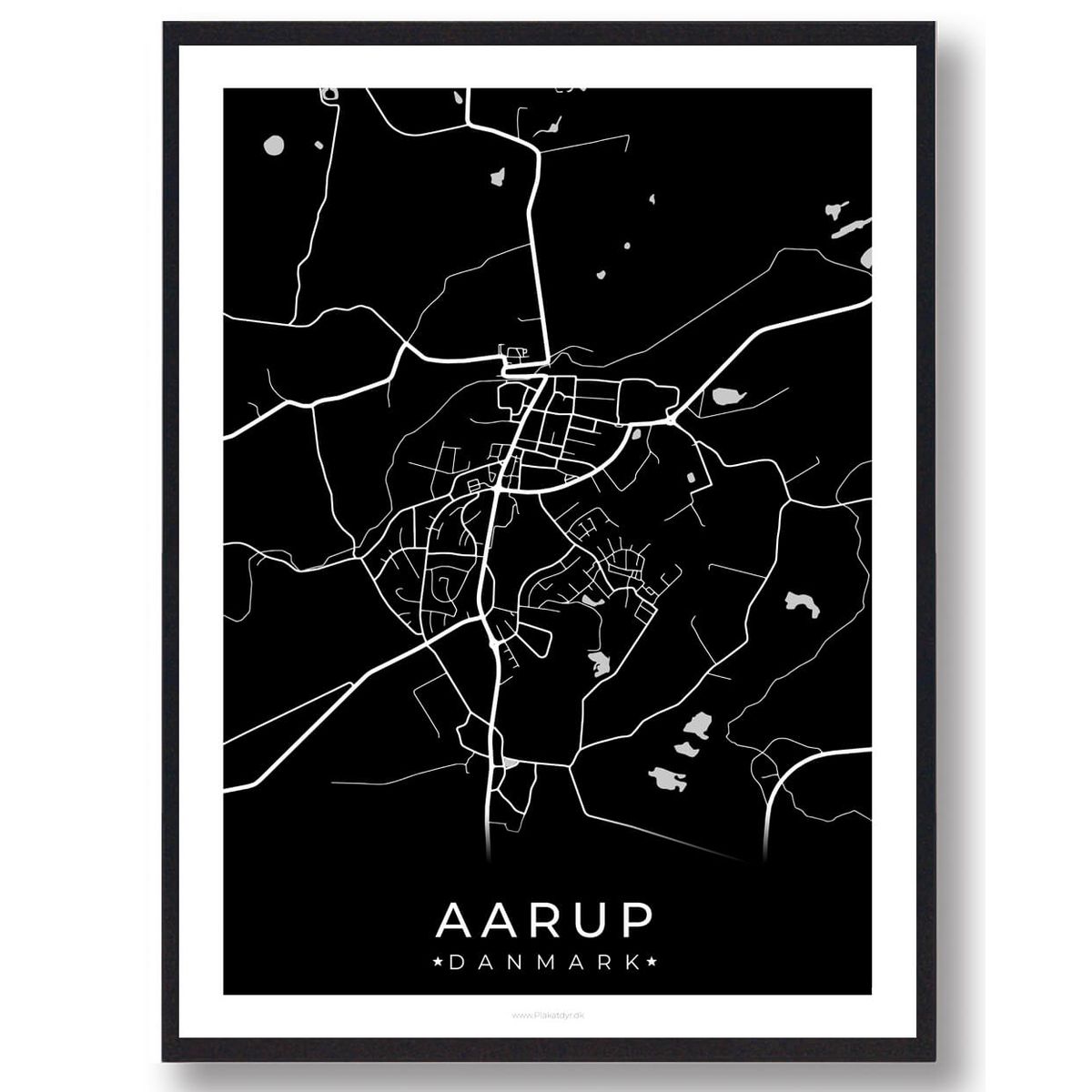 Aarup by plakat - sort (Størrelse: L - 50x70cm (B2))