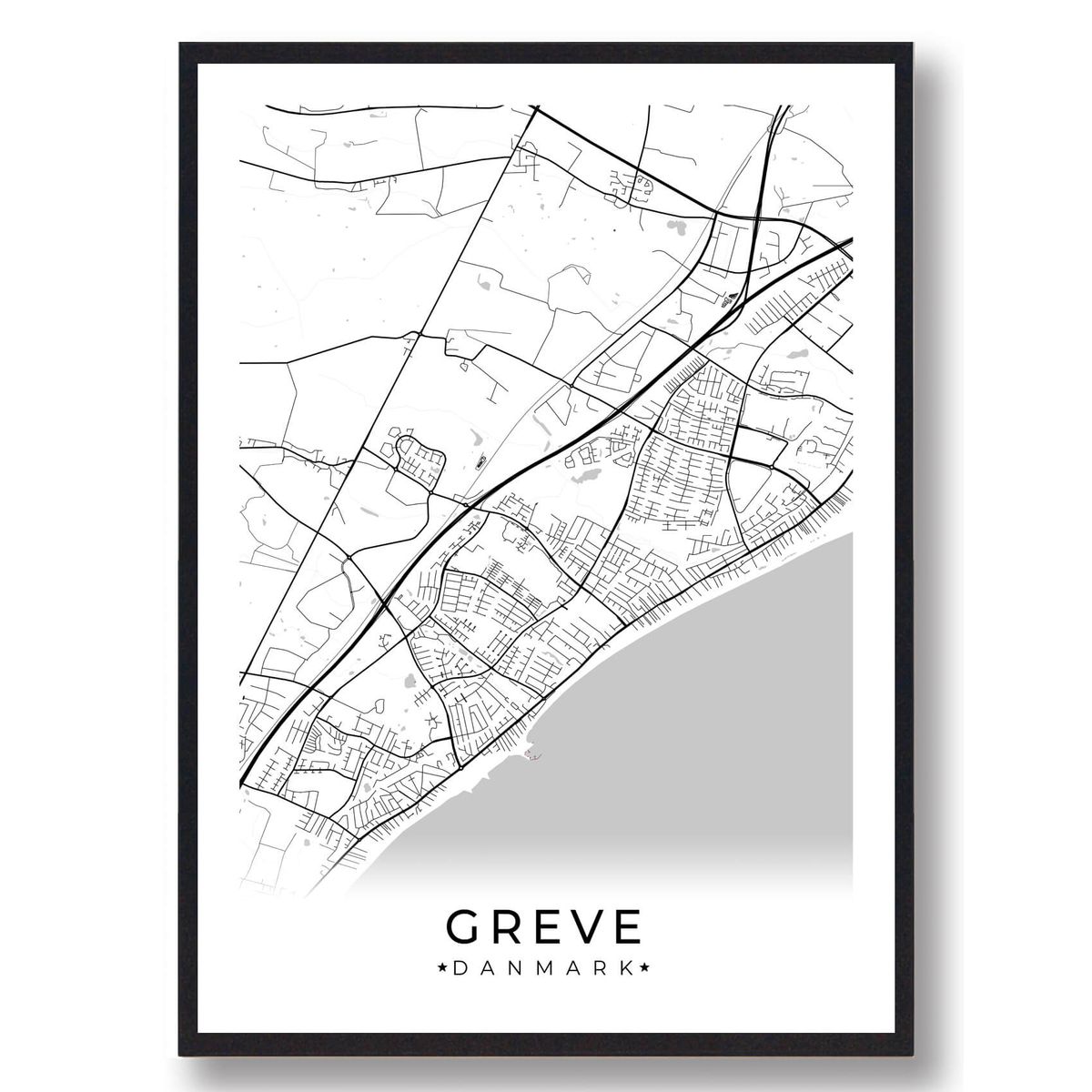 Greve by plakat - hvid (Størrelse: L - 50x70cm (B2))