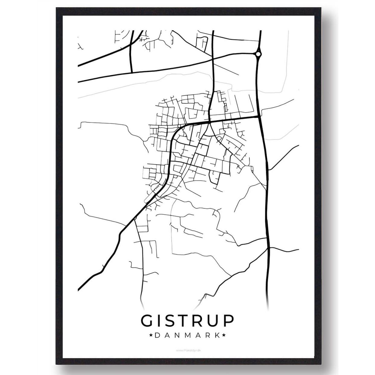 Gistrup by plakat - hvid (Størrelse: L - 50x70cm (B2))