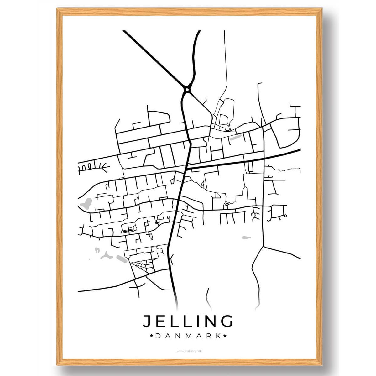 Jelling by plakat - hvid (Størrelse: L - 50x70cm (B2))