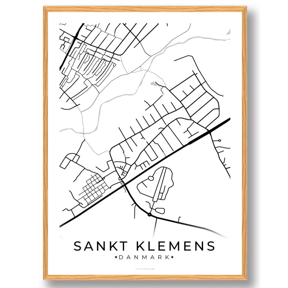 Sankt Klemens by plakat - hvid (Størrelse: L - 50x70cm (B2))