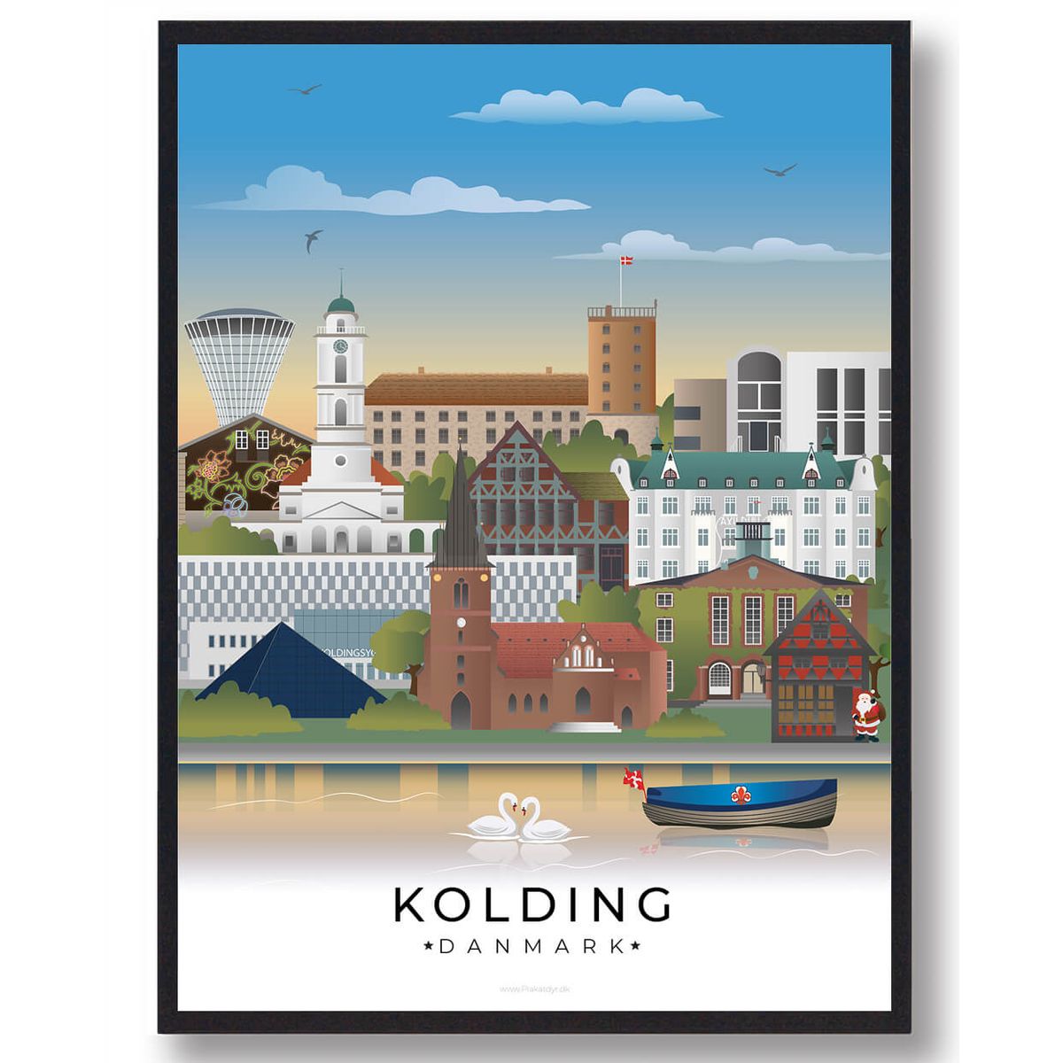 Kolding byplakat (RESTPARTI) (Størrelse: L - 50x70cm (B2))