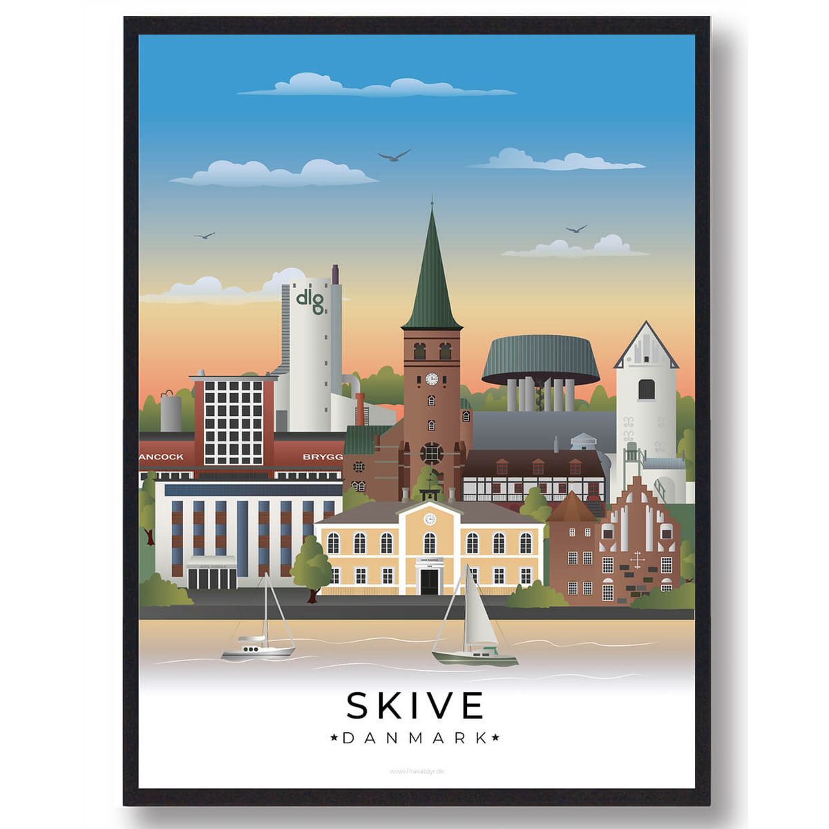 Skive byplakat (RESTPARTI) (Størrelse: XL - 70x100cm)