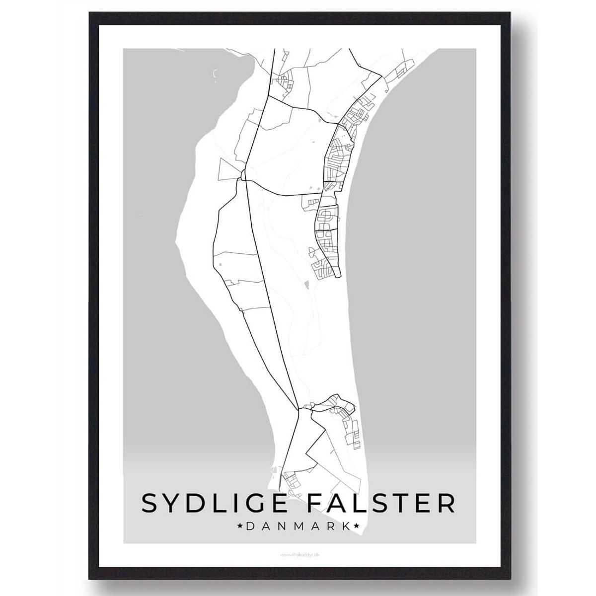 Sydlige Falster plakat - hvid (Størrelse: L - 50x70cm (B2))