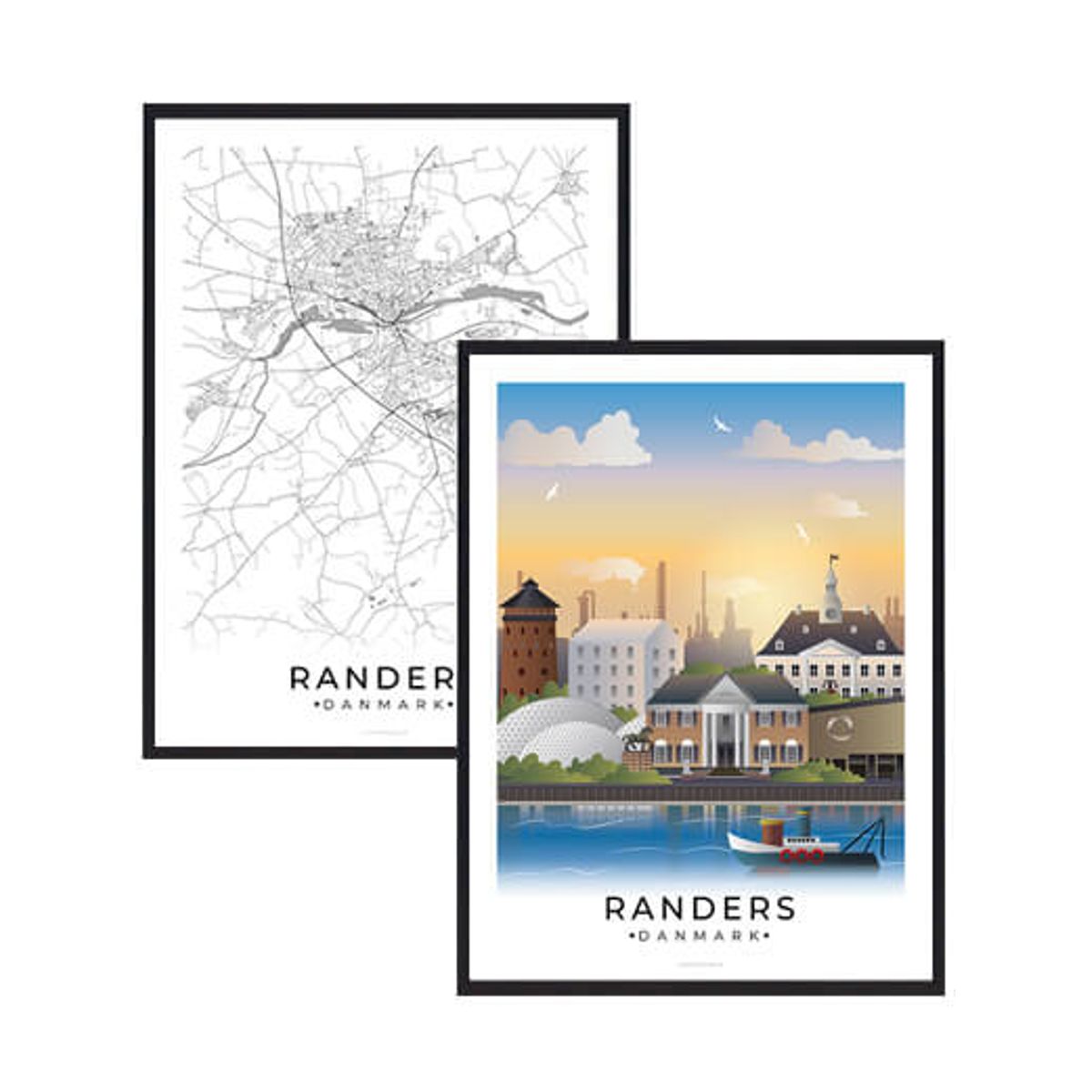 Randers byplakatsæt (Størrelse: M - 30x40cm)