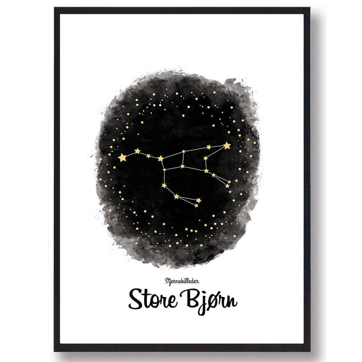 Store Bjørn - stjernebillede plakat (Størrelse: L - 50x70cm (B2))