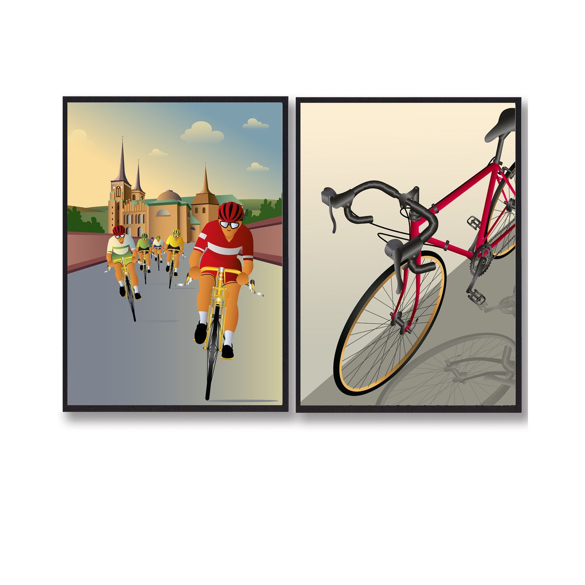 Plakatsæt Roskilde cykelplakat (Størrelse: L - 50x70cm (B2))