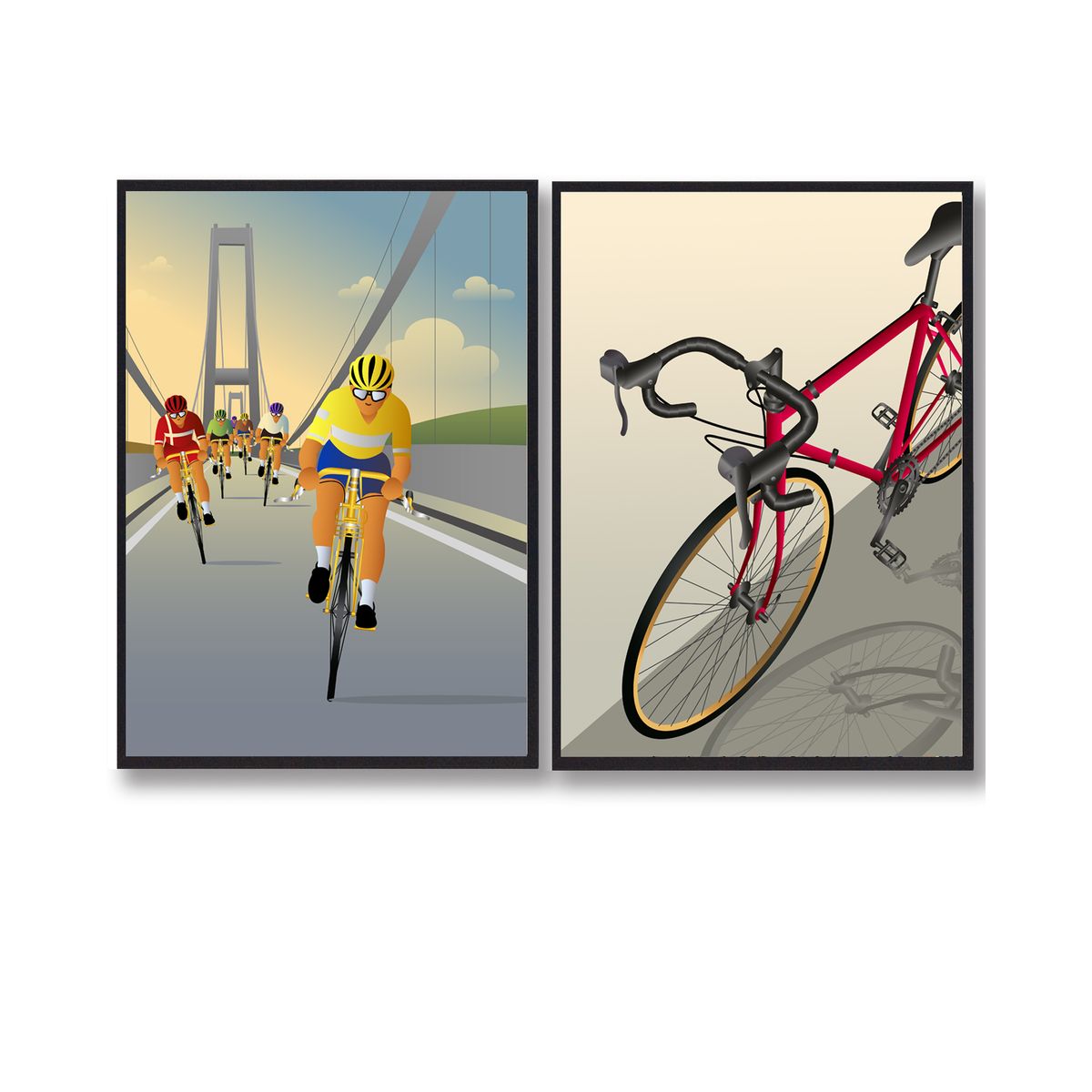 Plakatsæt Storebælt cykelplakat (Størrelse: L - 50x70cm (B2))