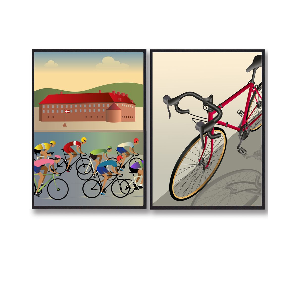 Plakatsæt Sønderborg cykelplakat (Størrelse: L - 50x70cm (B2))