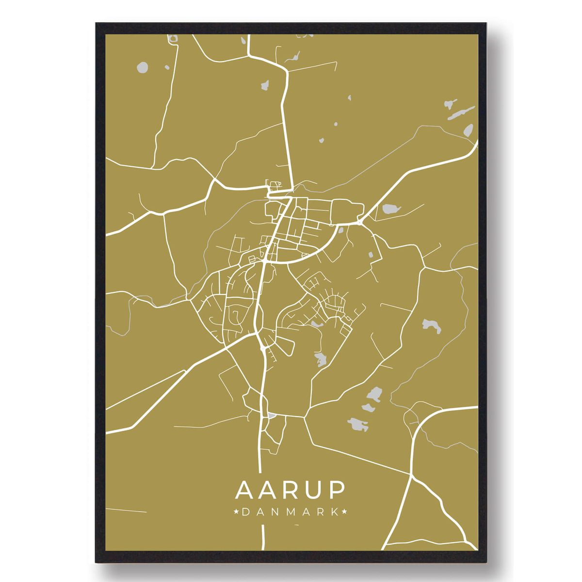 Aarup plakat - gul (Størrelse: L - 50x70cm (B2))