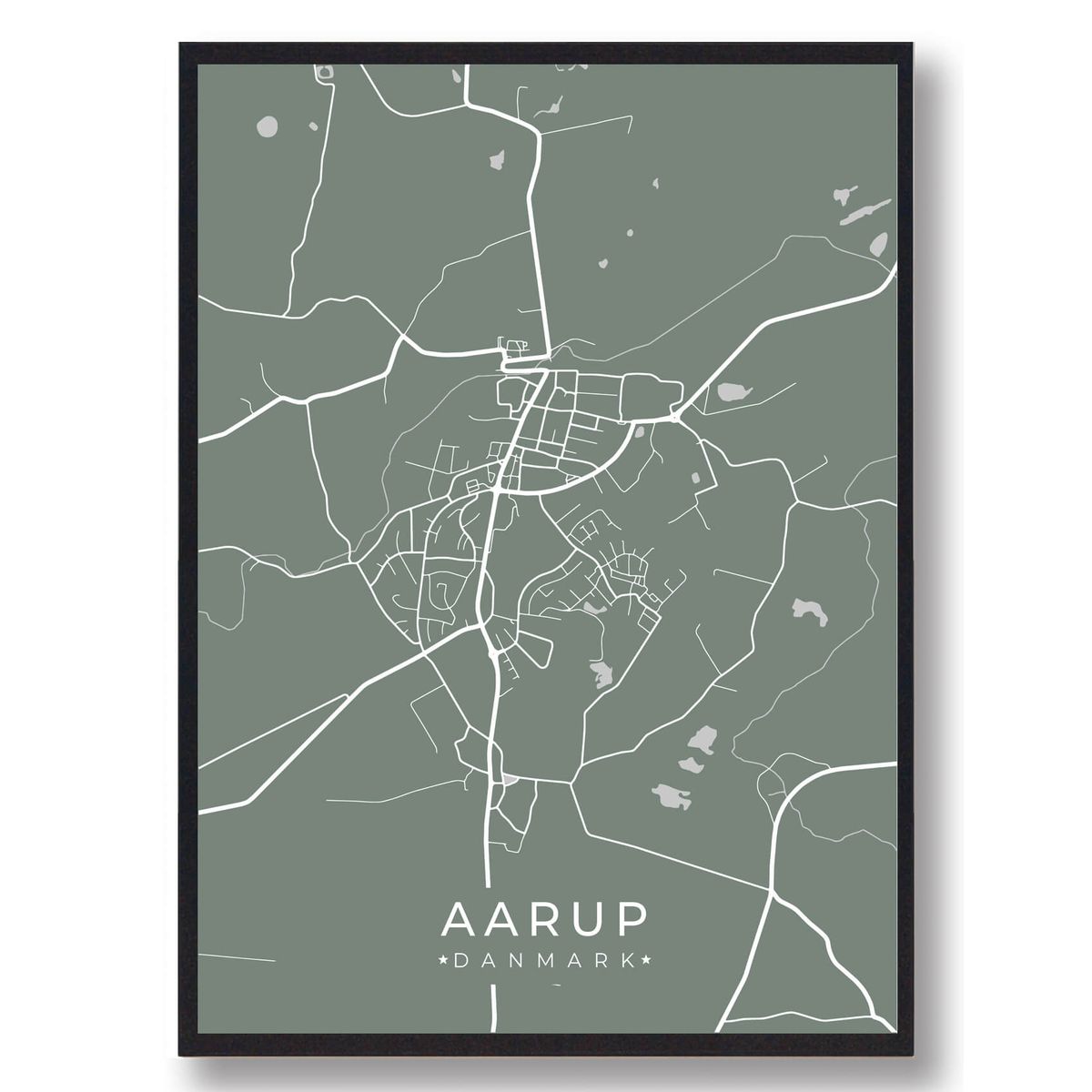 Aarup plakat - grøn (Størrelse: L - 50x70cm (B2))