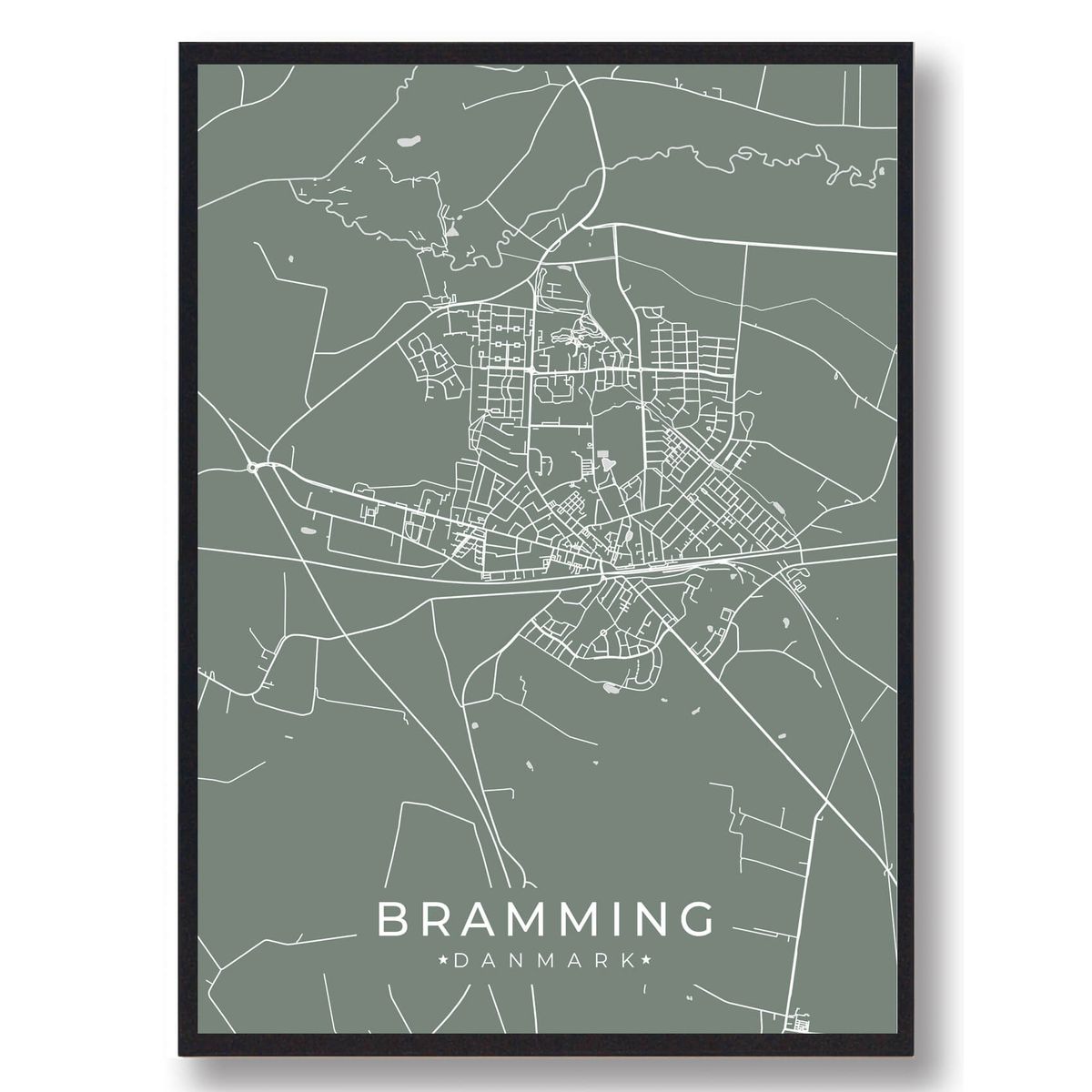 Bramming plakat - grøn (Størrelse: L - 50x70cm (B2))