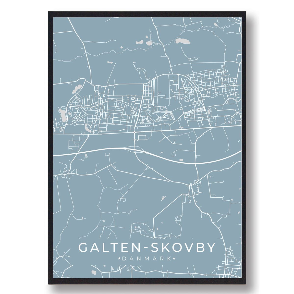 Galten-Skovby plakat - lyseblå (Størrelse: L - 50x70cm (B2))