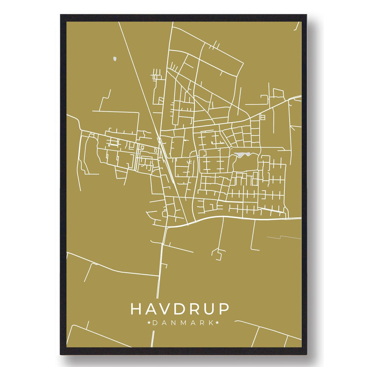 Havdrup plakat - gul (Størrelse: L - 50x70cm (B2))