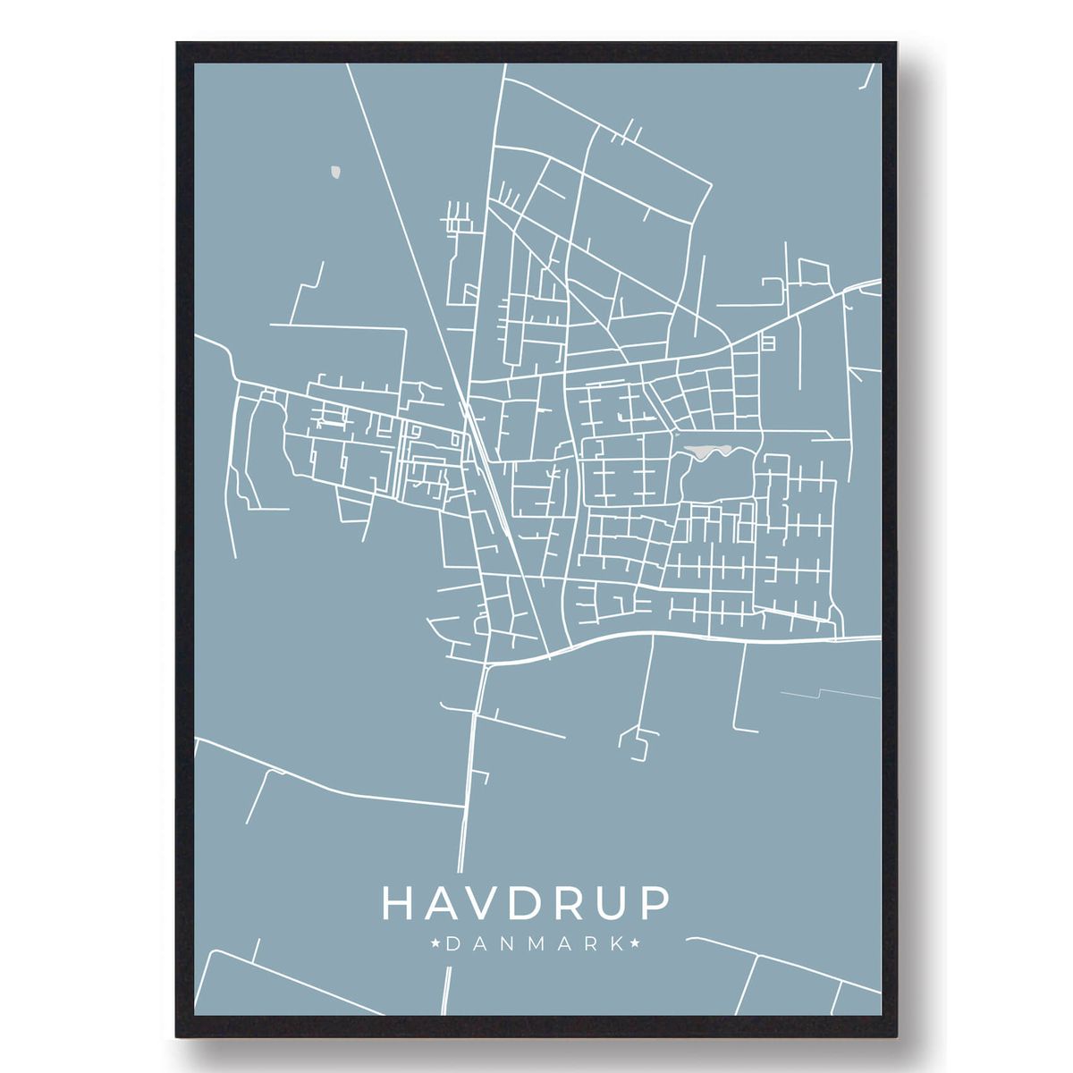 Havdrup plakat - lyseblå (Størrelse: L - 50x70cm (B2))