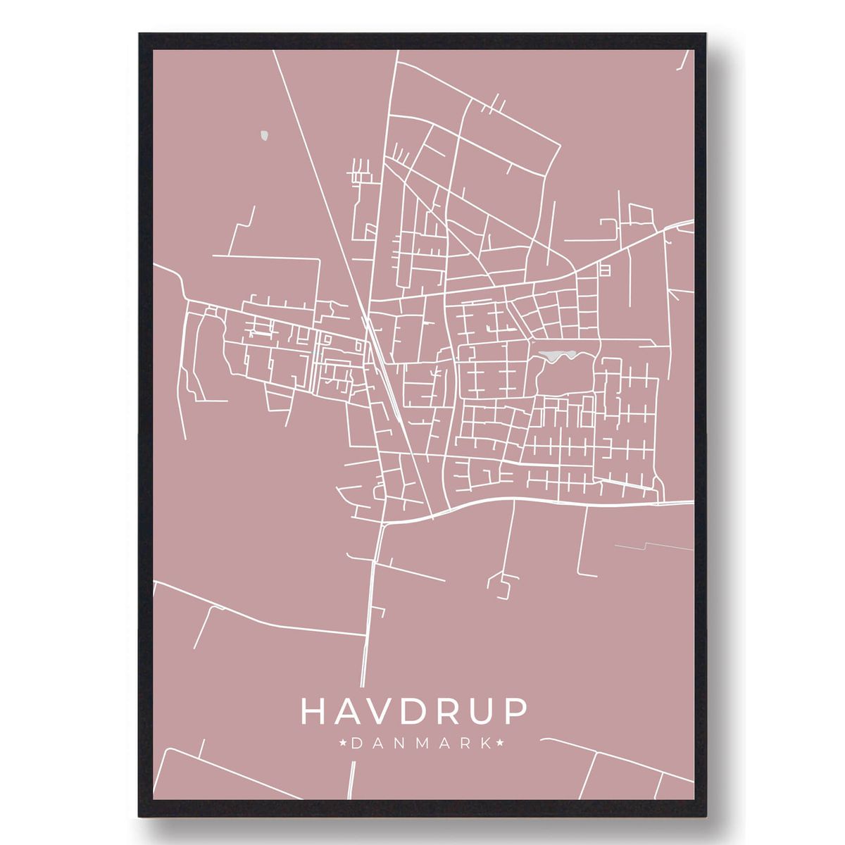 Havdrup plakat - rosa (Størrelse: L - 50x70cm (B2))