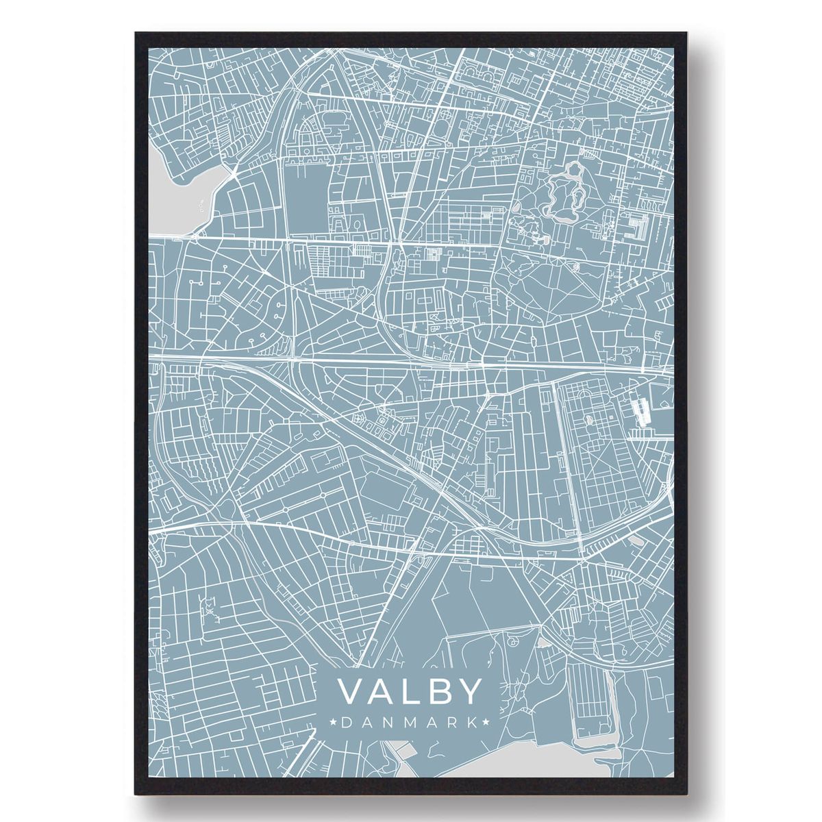 Valby plakat - lyseblå (Størrelse: L - 50x70cm (B2))