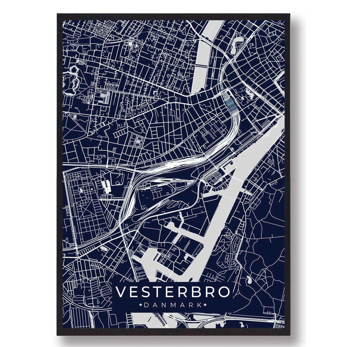 Vesterbro - mørkeblå (Størrelse: L - 50x70cm (B2))