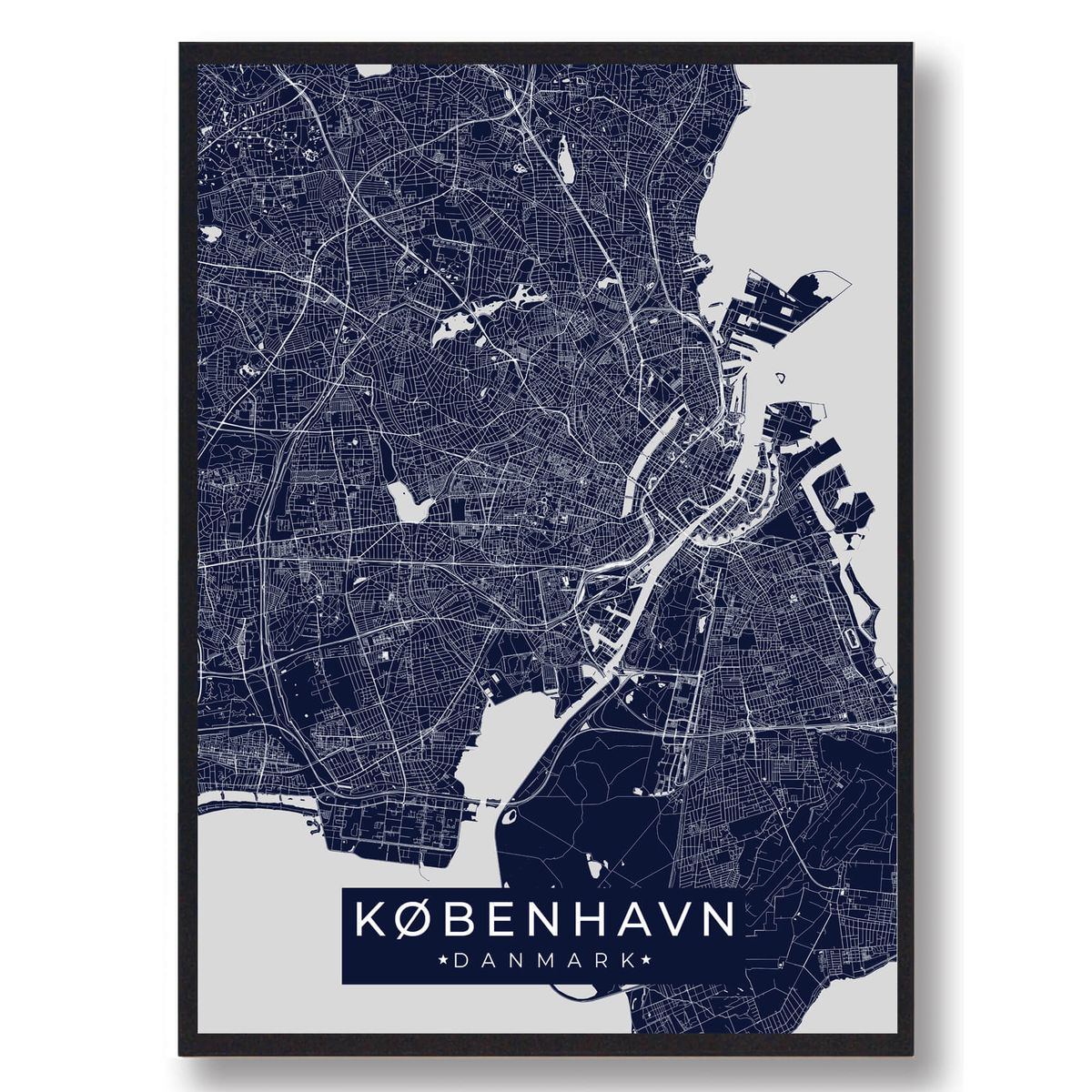 København plakat - mørkeblå (Størrelse: L - 50x70cm (B2))