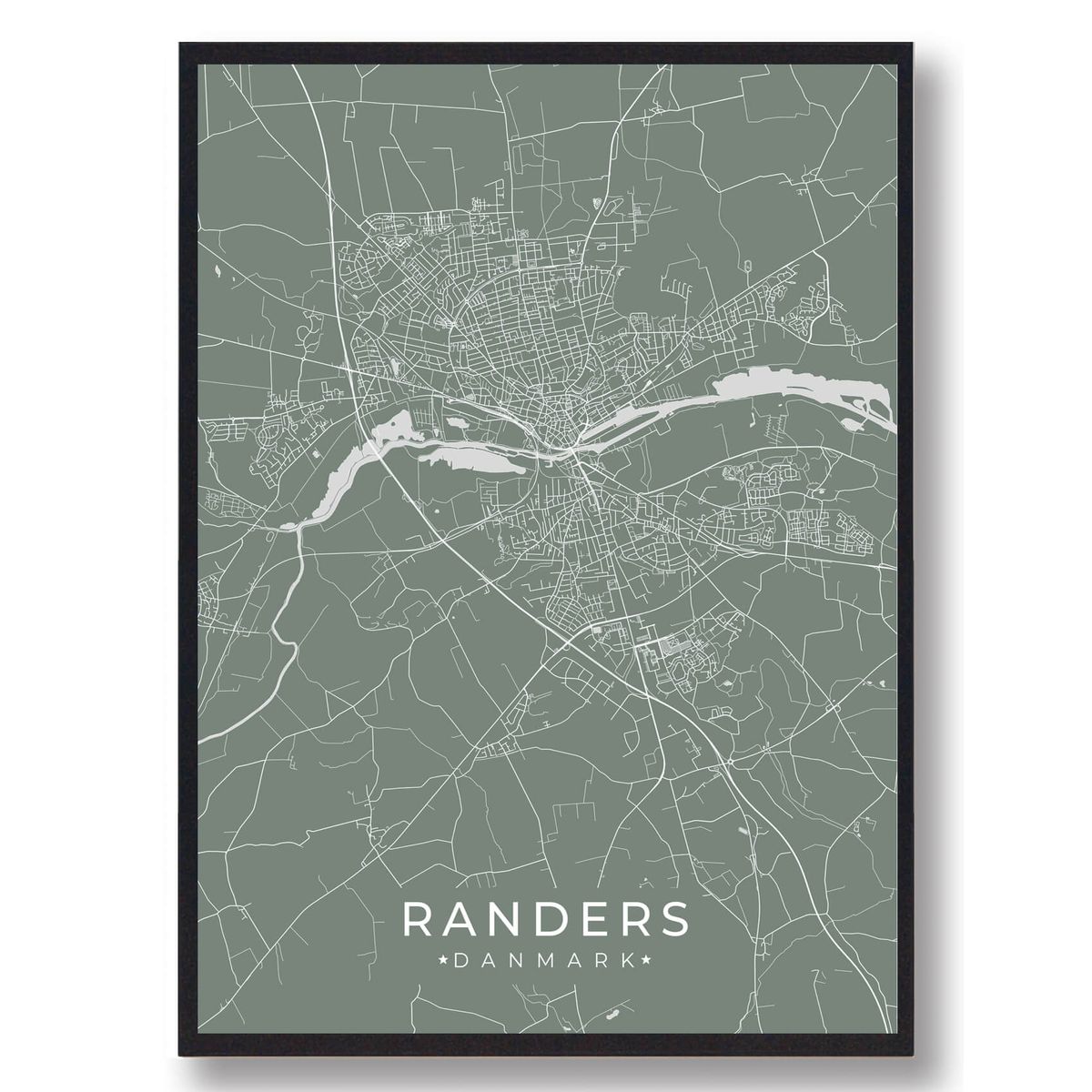 Randers plakat - grøn (Størrelse: L - 50x70cm (B2))