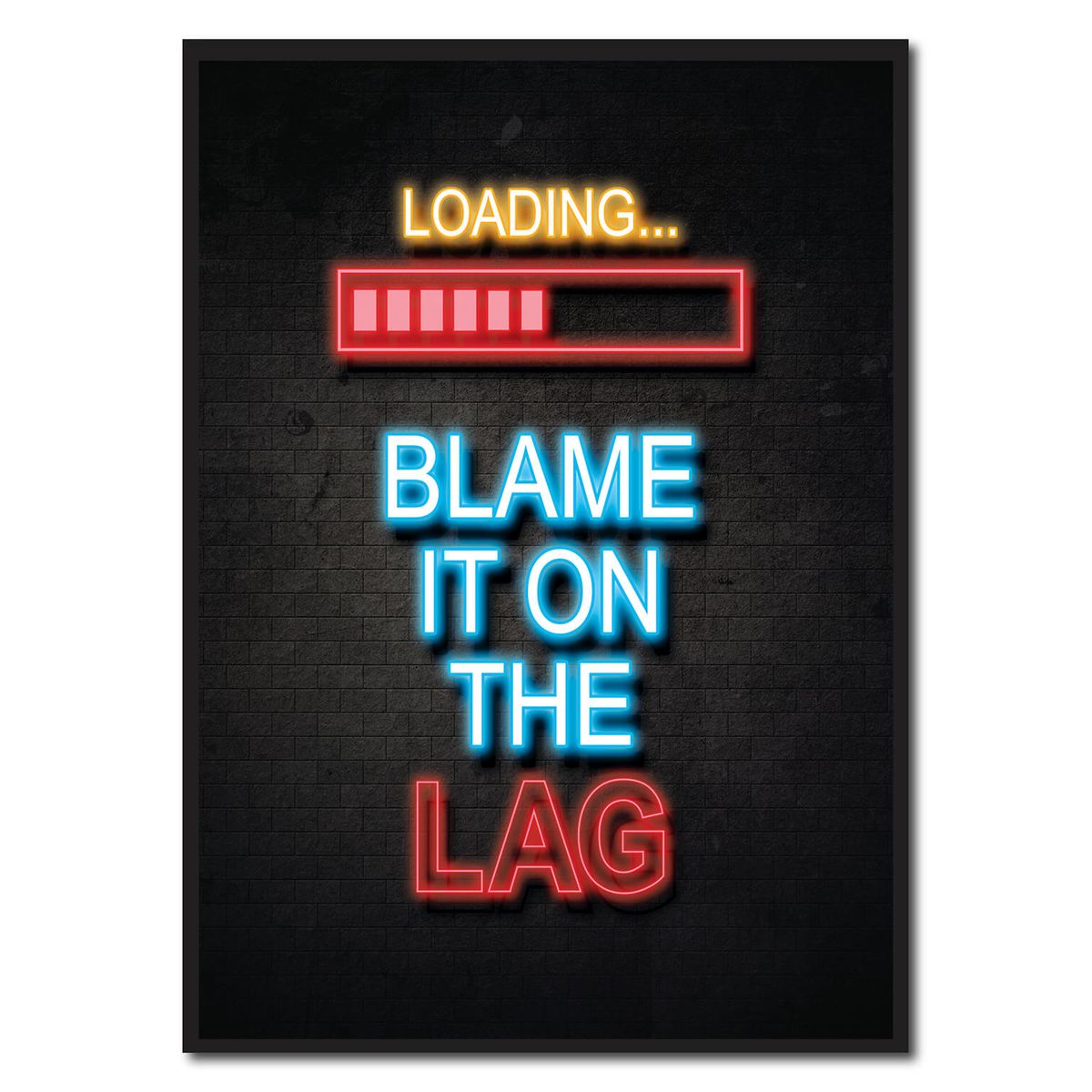 Loading - neon blå gamerplakater (Størrelse: L - 50x70cm (B2))