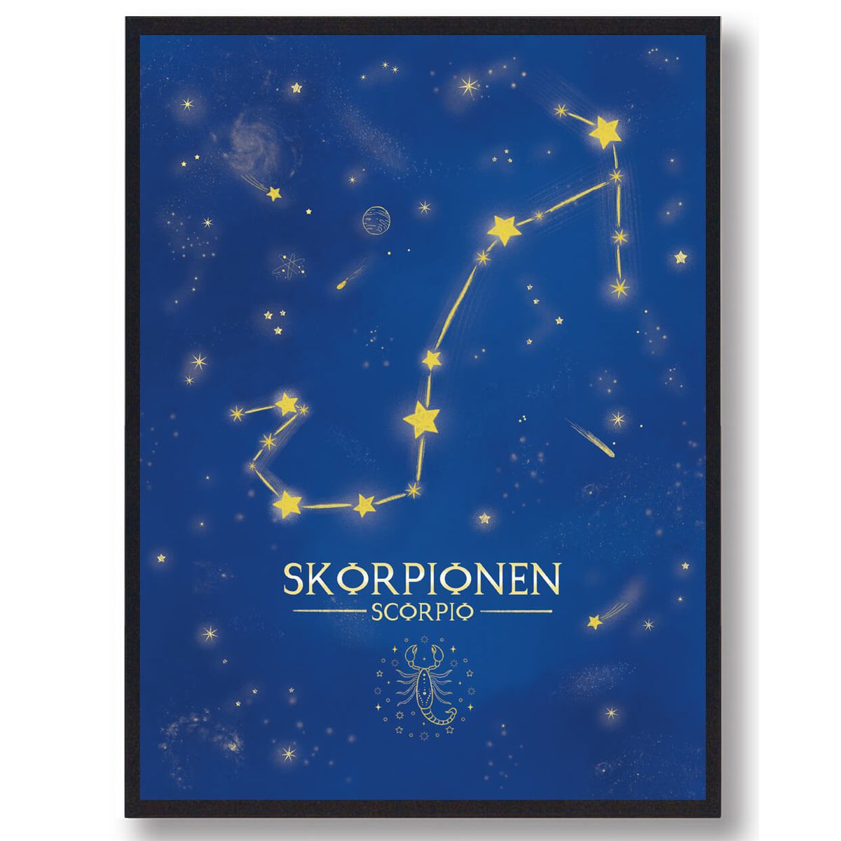 Stjernebillede skorpionen - blå (Størrelse: L - 50x70cm (B2))