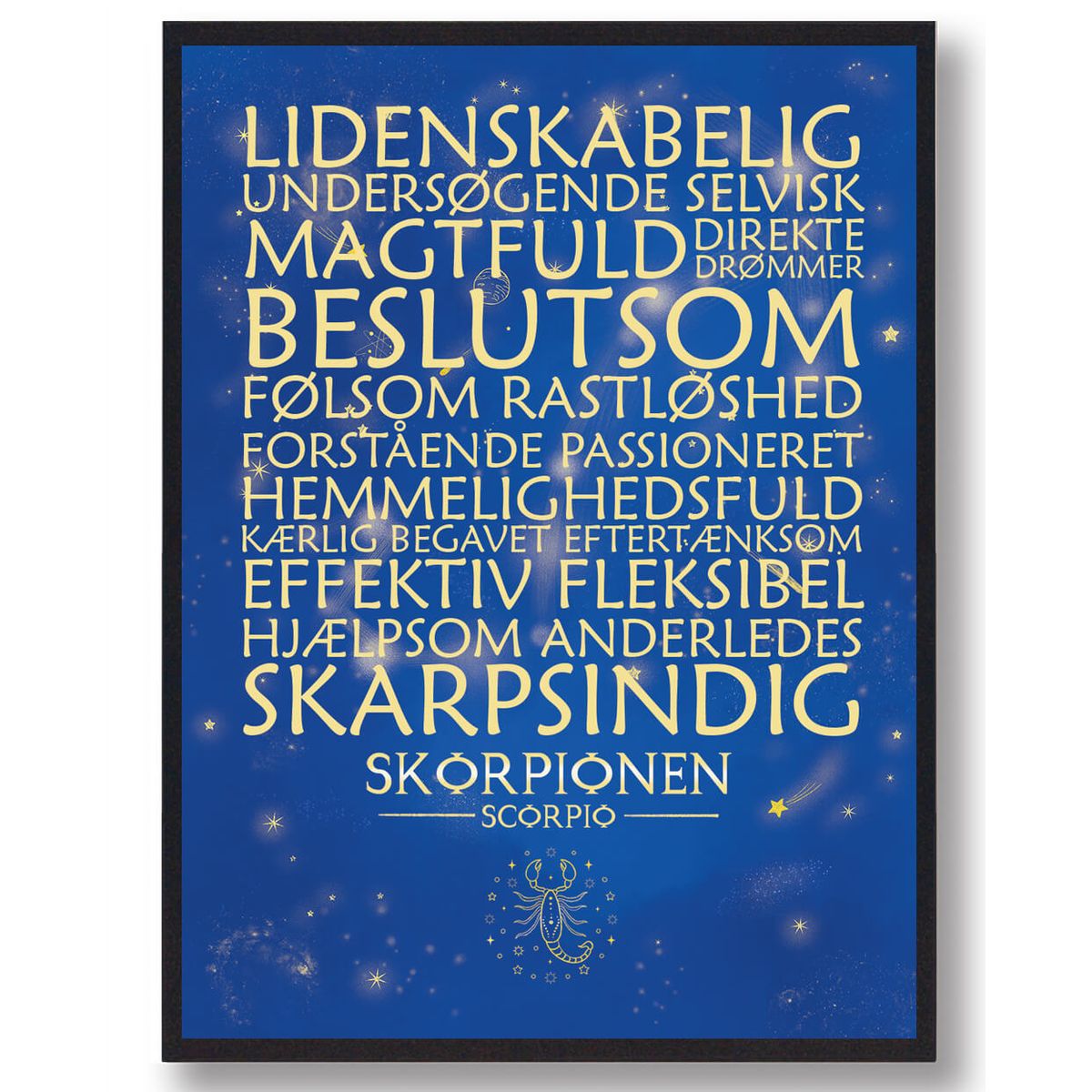 Stjernetegn skorpionen blå (Størrelse: L - 50x70cm (B2))