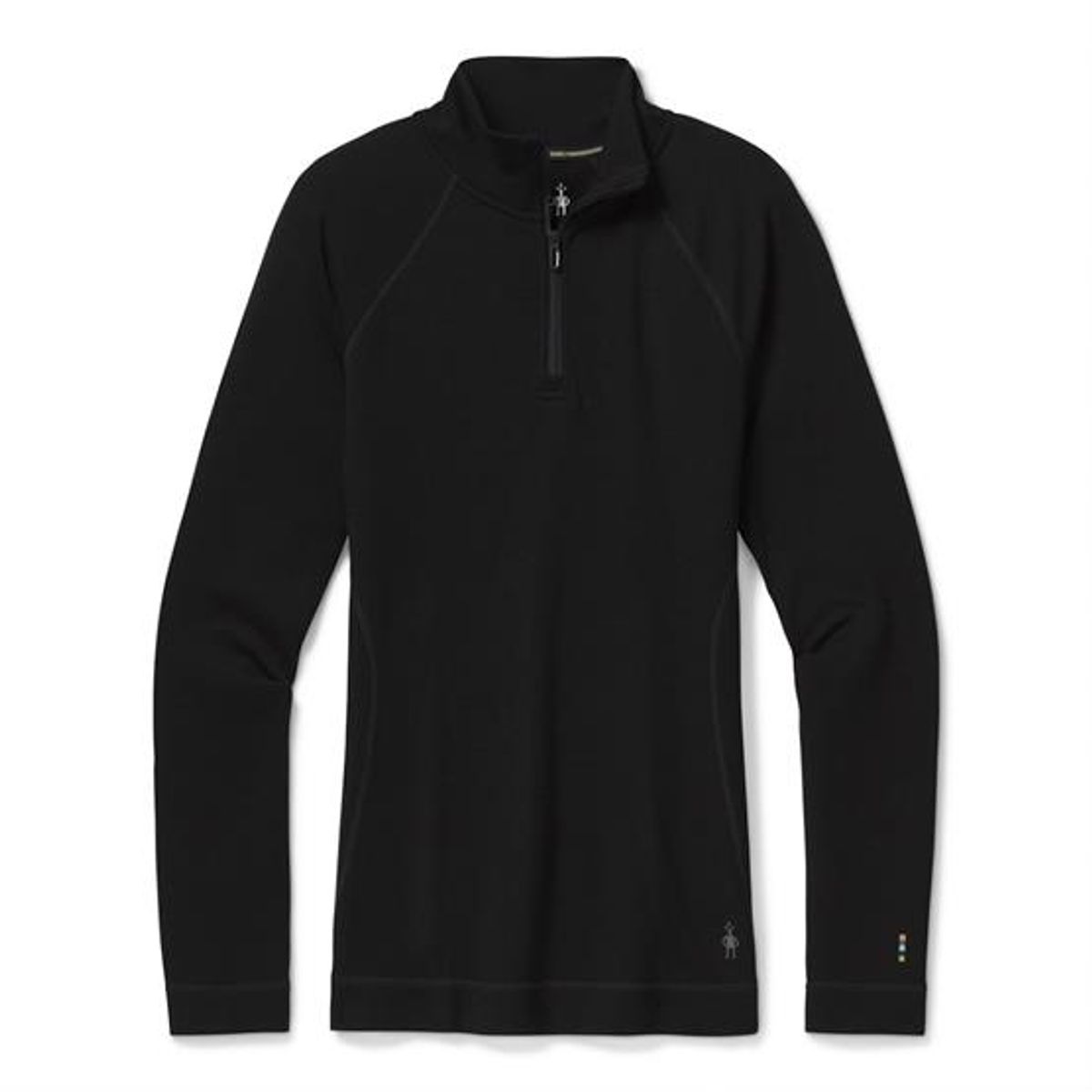 Smartwool Womens Thermal Merino Base Layer 1/4 Zip, Black