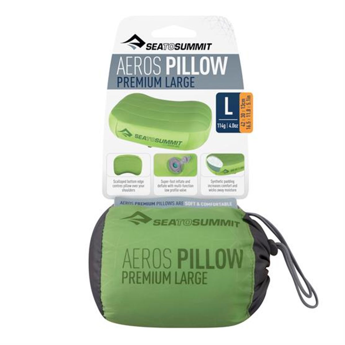 Sea to Summit Aeros Premium Pillow Large, Lime