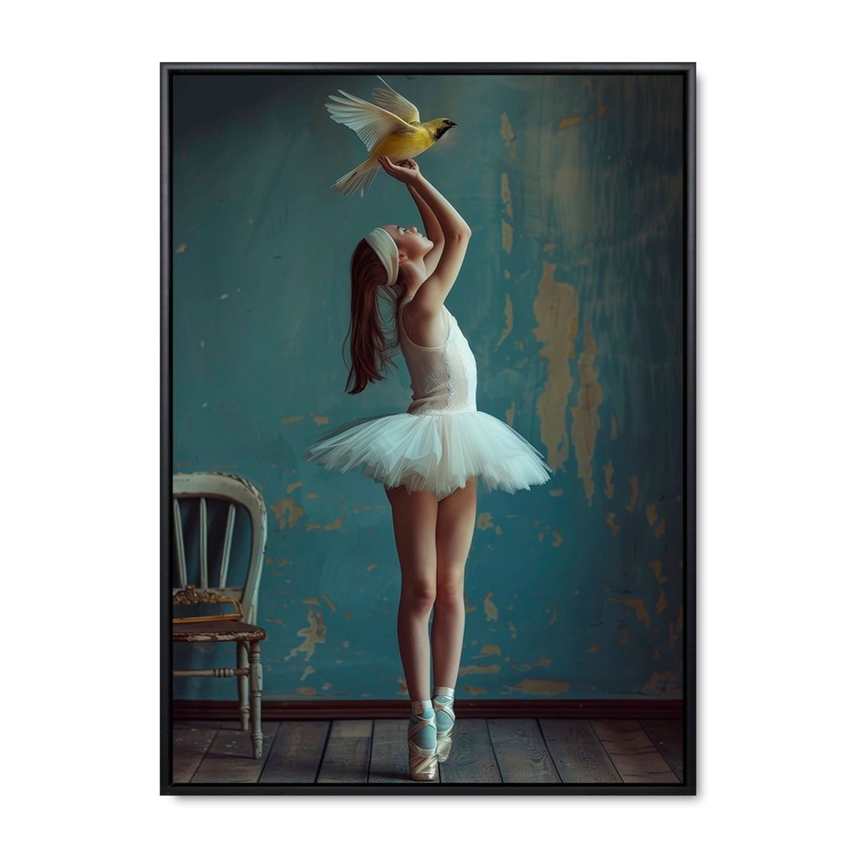 Ballerina's Dream - 60x80 cm. - Sort ramme