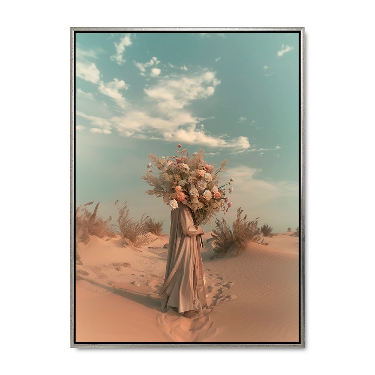 Desert Bloom - 60x80 cm. - Sølv ramme