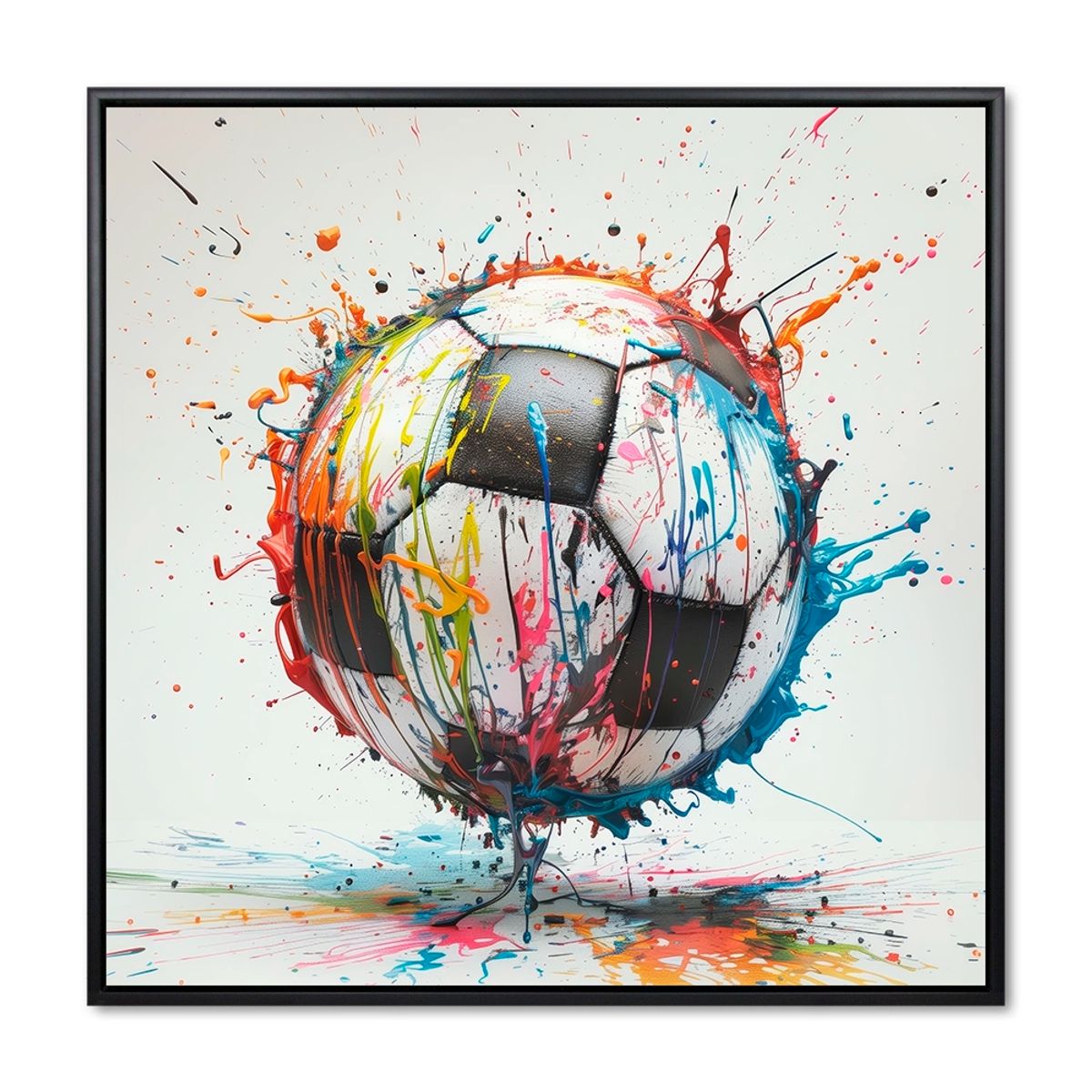 Dynamic Dribble - 60x60 cm. - Sort ramme