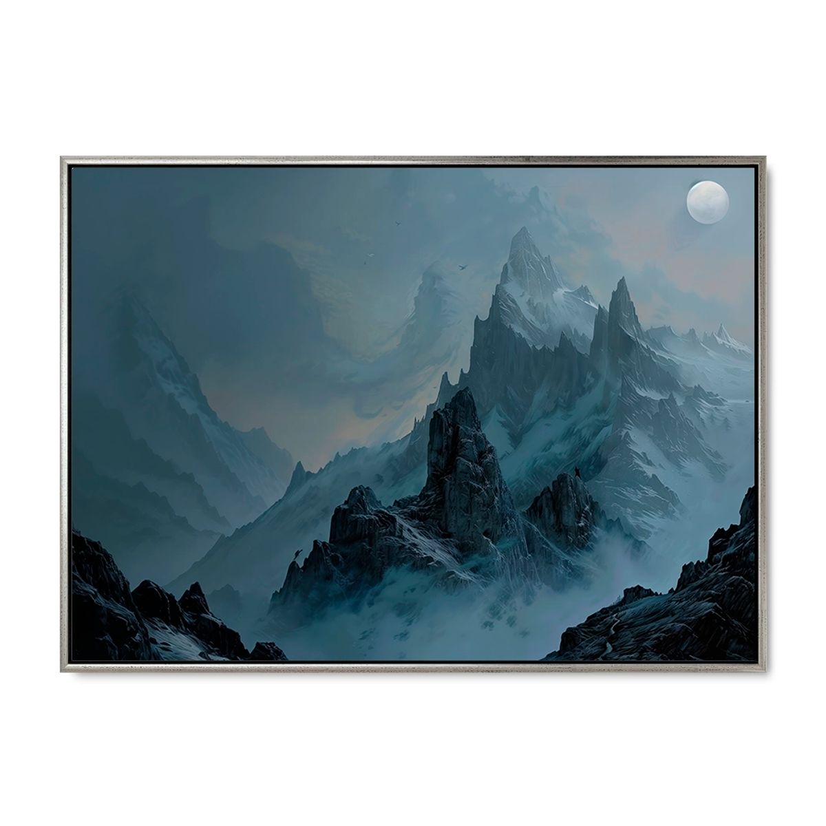 Frozen Heights - 60x80 cm. - Sølv ramme