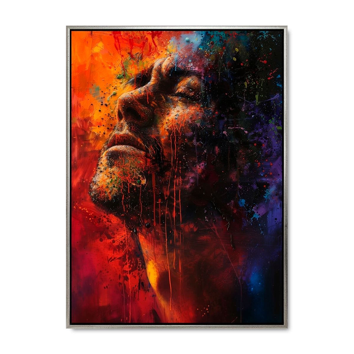 Intensity - 70x100 cm. - Sølv ramme