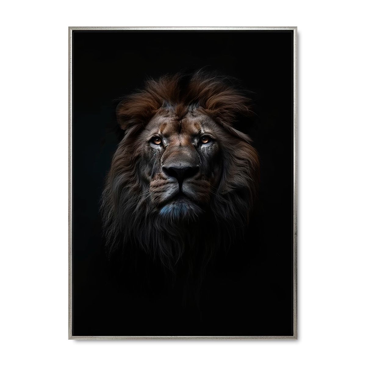 Lion of the night - 100x140 cm. - Sølv ramme