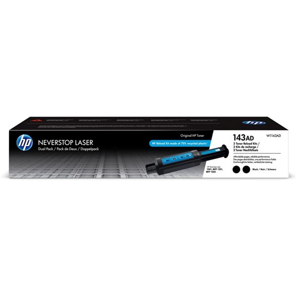 2-pak sort lasertoner - HP nr.143AD - 2 x 2.500 sider