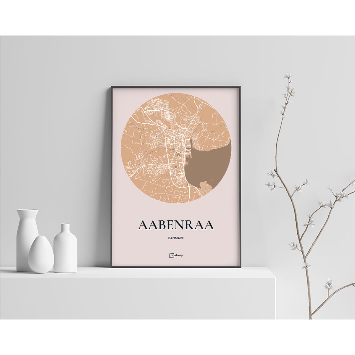 Aabenraa Plakaten Rundt kort Guld 70×100 cm (B1)