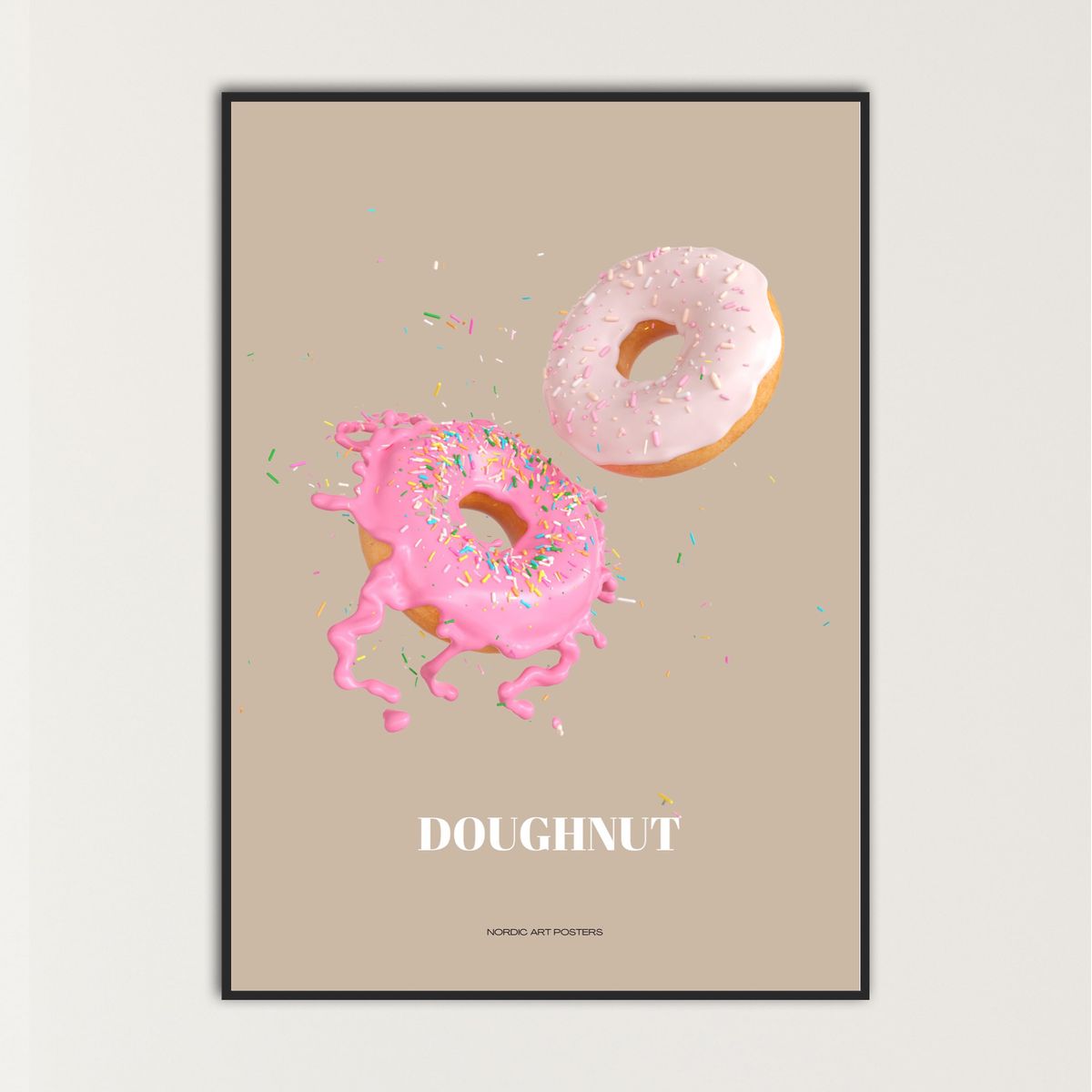 Doughnuts 50x70cm Med mørk ramme