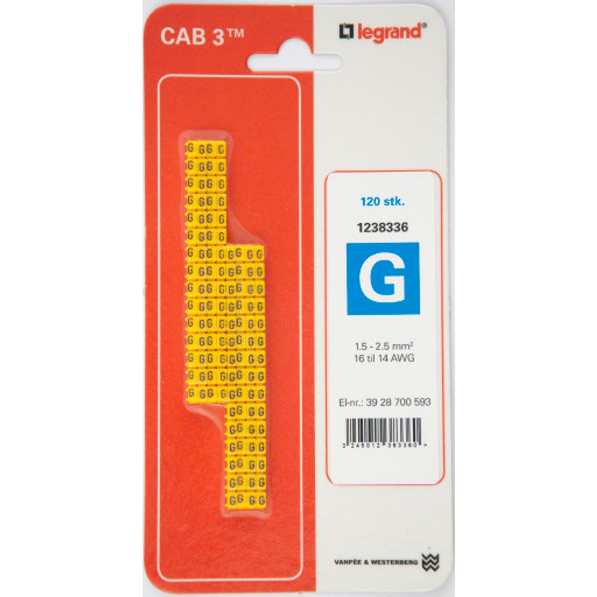 120 stk CAB3 LEDNINGSMRK 1,5-2,5 (G)