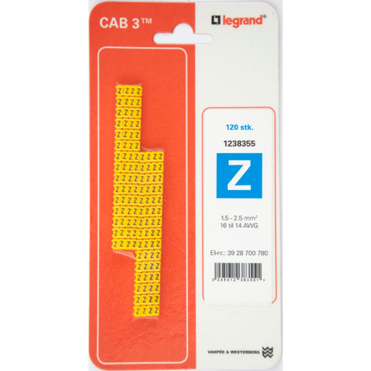 120 stk CAB3 LEDNINGSMRK 1,5-2,5 (Z)