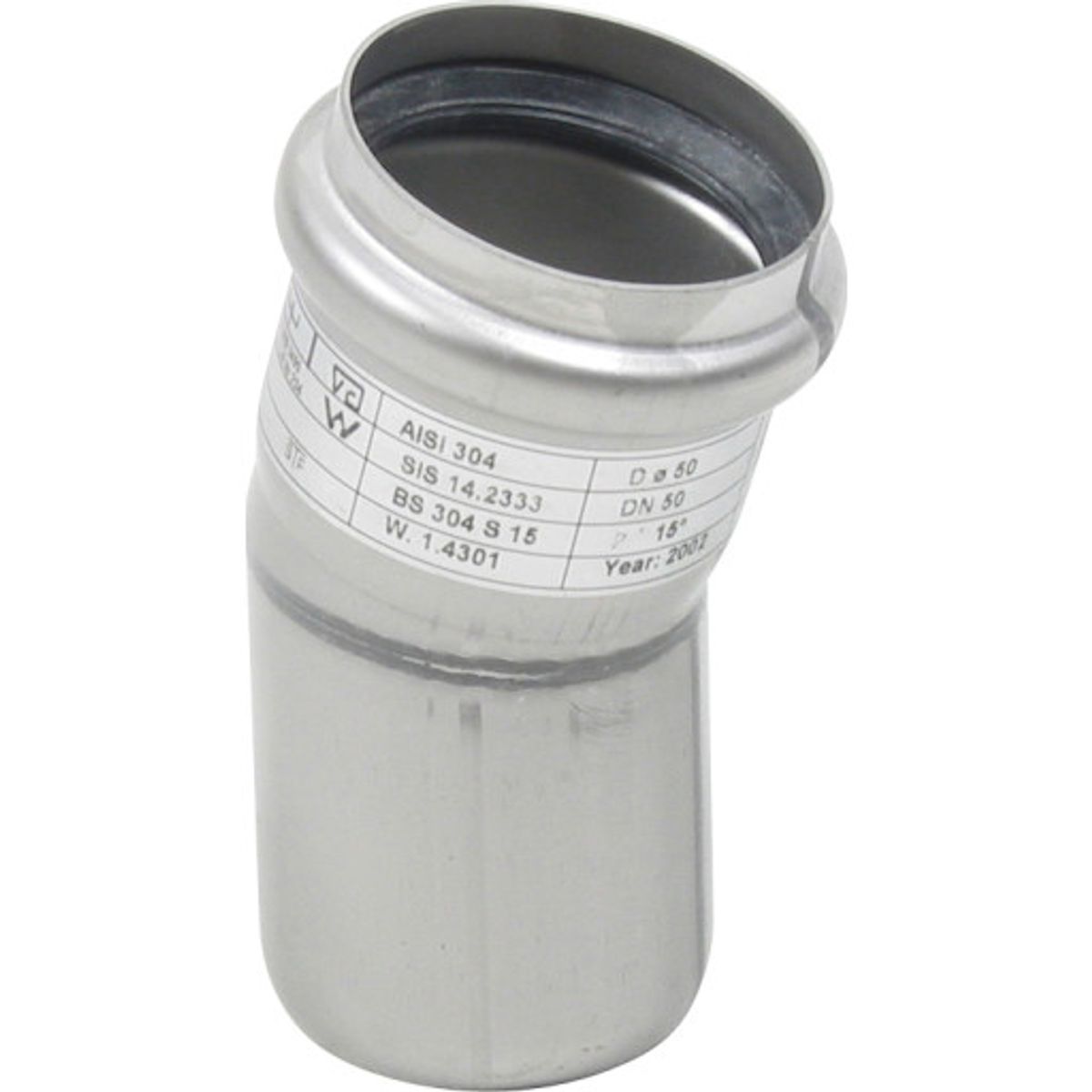 Ø 50 mm x 15° Bøjning syrefast AISI316L/EN1.4404 Blücher