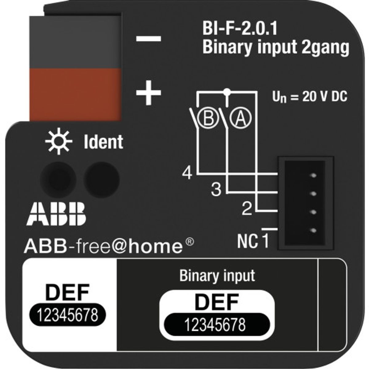 Free-Home Inputmodul m/2 indgange 20VDC BI-F-2.0.1