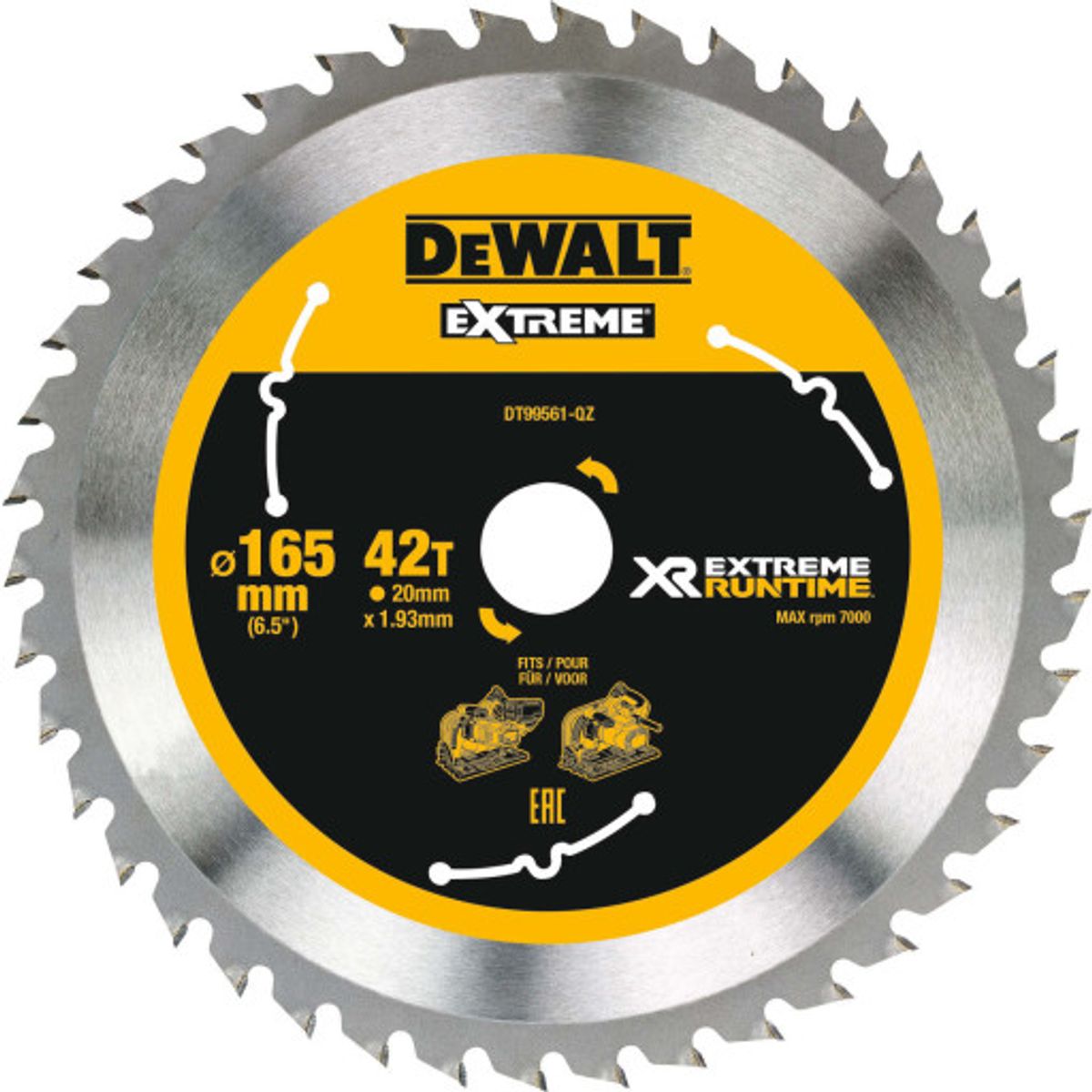 DeWalt rundsavklinge Ø165/20 - 42tands