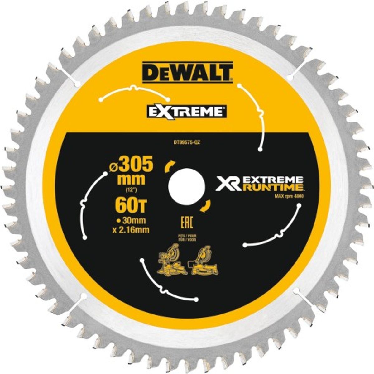 Dewalt rundsavsklinge Ø305/30 - 60tands